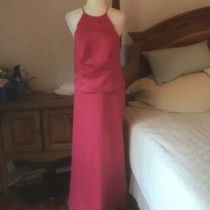 B2 2 Piece Pink Prom  Formal Evening Dress Size 16